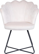 Beliani LOVELOCK Armless Armchair - Off-White Velvet