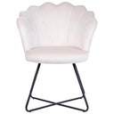 Beliani LOVELOCK Armless Velvet Armchair in Off-White