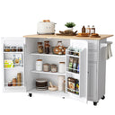 HLR Sage Green Rolling Kitchen Island with Storage