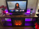 WLIVE Modern LED TV Stand with Glass Shelves