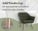 chairus Set of 2 Modern Linen Upholstered Armchairs with Wooden Legs