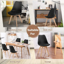 Life Interiors Lorenzo Retro Dining Chairs Set of 2 with Cushioned Seat
