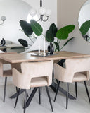 Beliani Spectra Dining Table - Light Wood Effect with Black Legs