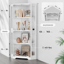 BROTTAR Corner Display Cabinet with Glass Doors Tall 165cm White