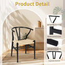 VODUR Wishbone Dining Chair Set of 2 Natural Solid Wood
