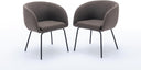 Generic Velvet Dining Chairs (Set of 2) - Light Brown