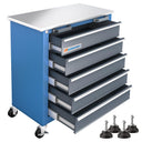 LARBANKE 5-Drawer Rolling Tool Chest with stainless steel worktop and locking system