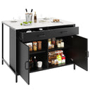 Azkoeesy Black Marble Top Coffee Table with Storage
