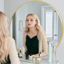 BEAUTYPEAK 30 Inch Round Gold Framed Wall Mirror