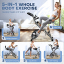 Vannect Foldable Exercise Bike with 16 Levels Magnetic Resistance - Oversized Saddle