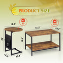 WLIVE 2 in 1 Nesting Coffee Table Set with Storage