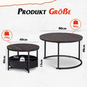 WLIVE Round Coffee Table Set with Fabric Basket