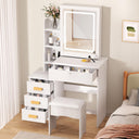 UDIYO Vanity Desk with LED Lights and Adjustable Brightness Mirror