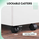 DEVAISE 3 Drawer Lockable Mobile File Cabinet, White
