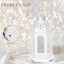 Coomir - Battery-Powered White Ramadan Lantern with Moon Star Design