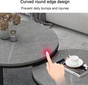 ZXFDMSWJ Round Nesting Coffee Table Set of 2 Marble Steel