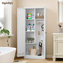 Sightlife Metal Storage Cabinet for Brooms and Mops