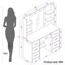 Puselo LED Lighted Makeup Vanity Table with 7 Drawers