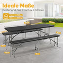 Sekey Foldable Beer Garden Table Set with 2 Benches