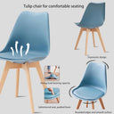 HJhomeheart Modern Blue Dining Chairs Set of 4 with Removable Cushions