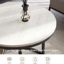 Symylife Modern White Round Nesting Coffee Tables Set