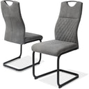 JIEXI Modern Dining Chairs - Grey Padded Seat Set of 2