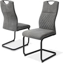JIEXI Modern Dining Chairs - Grey Padded Seat