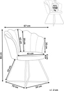 Beliani LOVELOCK Armless Armchair - Off-White Velvet