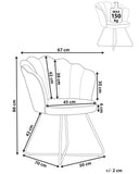 Beliani LOVELOCK Armless Velvet Armchair in Off-White