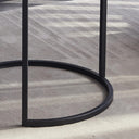 Symylife Set of 2 Round Nesting Tables with Wood Top