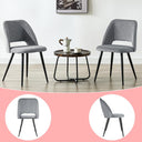 WAFTING Set of 2 Corduroy Dining Chairs Grey