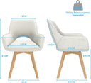 WAFTING Rotatable Dining Chairs with Armrests and Beech Wood Legs