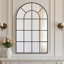 Anpark Arched Windowpane Wall Mirror with black aluminum alloy frame