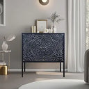Growsun Carved Storage Cabinet - boho style