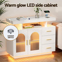 Artiss LED Buffet Sideboard with 3 Drawers
