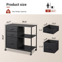 Devaise 3 Drawer Mobile File Cabinet with Open Storage Shelf