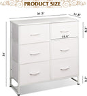 WLIVE Minimalist Fabric 6-Drawer Double Storage Dresser