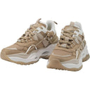 Buffalo Triplet Hollow Trainers Women Beige Low Top Trainers Shoes