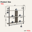 Bestier 3 Tier Industrial Pipe Shelf 105.5CM