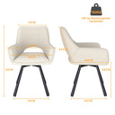 WAFTING Rotatable Velvet Dining Room Chairs Set of 2