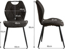 DEYARNA HOME Set of 4 Modern Fabric Dining Chairs - Black