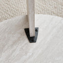 JZGORC Set of 2 White Imitation Travertine Coffee Tables - 70cm and 50cm