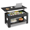Stylish black oak finish lift-top coffee table with hidden storage and a sturdy engineered wood frame