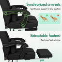ELFORDSON Ergonomic High-Back Office Chair with Lumbar Cushion and Footrest