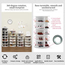 PTUWODS 7 Tier Rotating Shoe Cabinet - White PVC