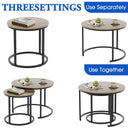 aboxoo Nesting Side Round Coffee Table Set with Metal Frame