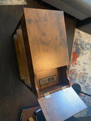 WLIVE Rustic Brown Small Storage Side Table with Charging Station