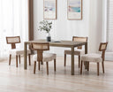 Chairus Upholstered Dining Chairs with Rattan Backrest
