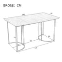 RanRan Modern Marble Pattern Rectangular Dining Table