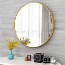 LIYANJJ Round Metal Wall Mirror - Round Metal Frame